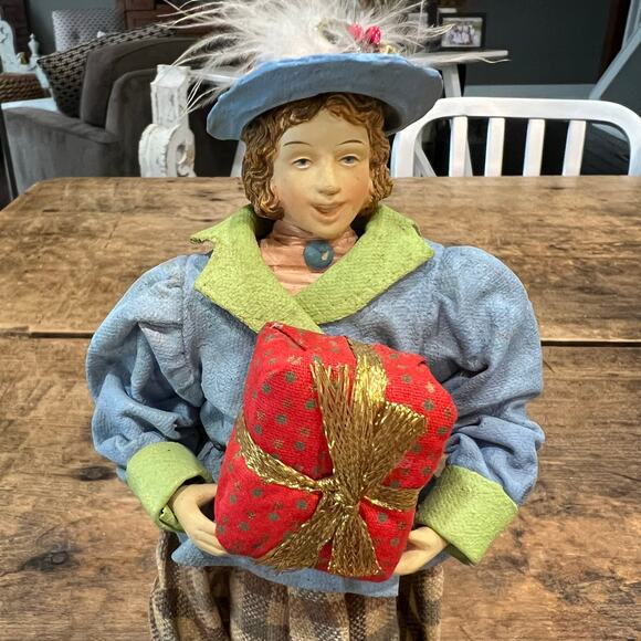 Possible Dreams-Caroler - Blue Jacket with Checkered Skirt (Female) #713337 - Picture 3 of 9